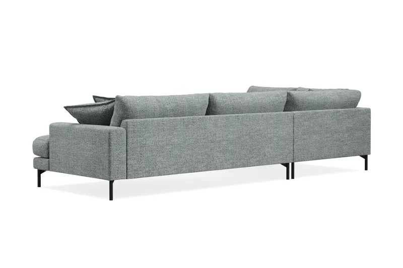 Menard Premium 5-sits Vänstervänd L-formad Djup Schäslongsoffa i Chenille - Grå/Blå - Möbler - Soffa - Divansoffa & schäslongsoffa