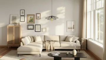 Menard Premium 5-sits Vänstervänd L-formad Djup Schäslongsoffa i Chenille - Ljusbeige - Möbler - Soffa - Divansoffa & schäslongsoffa