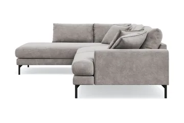 Menard Premium 5-sits Vänstervänd L-formad Djup Schäslongsoffa i Chenille - Grå/Brun - Möbler - Soffa - Divansoffa & schäslongsoffa