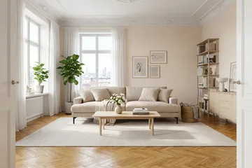 Menard Premium 4-sits Djup Soffa i Tyg - Beige - Möbler - Soffa - 4 sits soffa