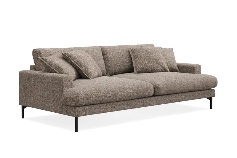 Menard Premium 4-sits Djup Soffa i Chenille - Brun - Möbler - Soffa - 4 sits soffa