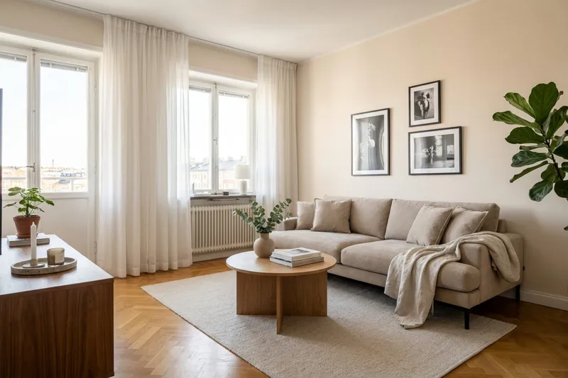 Menard Premium 4-sits Djup Soffa i Tyg - Brun - Möbler - Soffa - 4 sits soffa