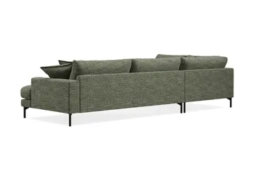 Menard Premium 5-sits Vänstervänd L-formad Djup Schäslongsoffa i Chenille - Grön - Möbler - Soffa - Divansoffa & schäslongsoffa