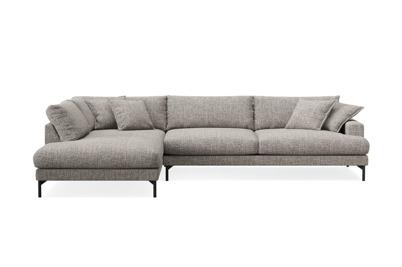 Menard Premium 5-sits Vänstervänd L-formad Djup Schäslongsoffa i Chenille - Grå - Möbler - Soffa - Divansoffa & schäslongsoffa