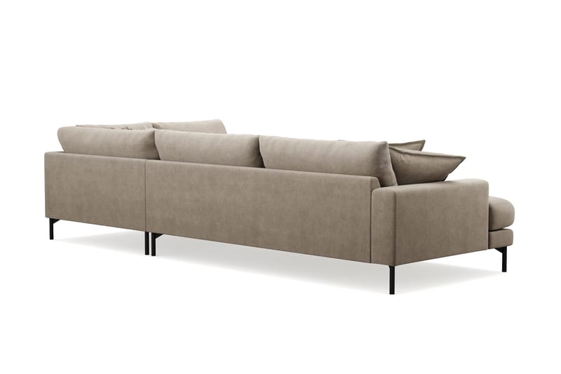 Menard Premium 5-sits Högervänd L-formad Djup Schäslongsoffa i Tyg - Brun - Möbler - Soffa - Divansoffa & schäslongsoffa