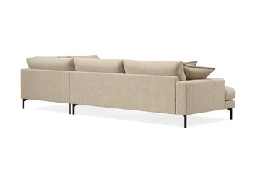 Menard Premium 5-sits Högervänd L-formad Djup Schäslongsoffa i Chenille - Beige - Möbler - Soffa - Divansoffa & schäslongsoffa