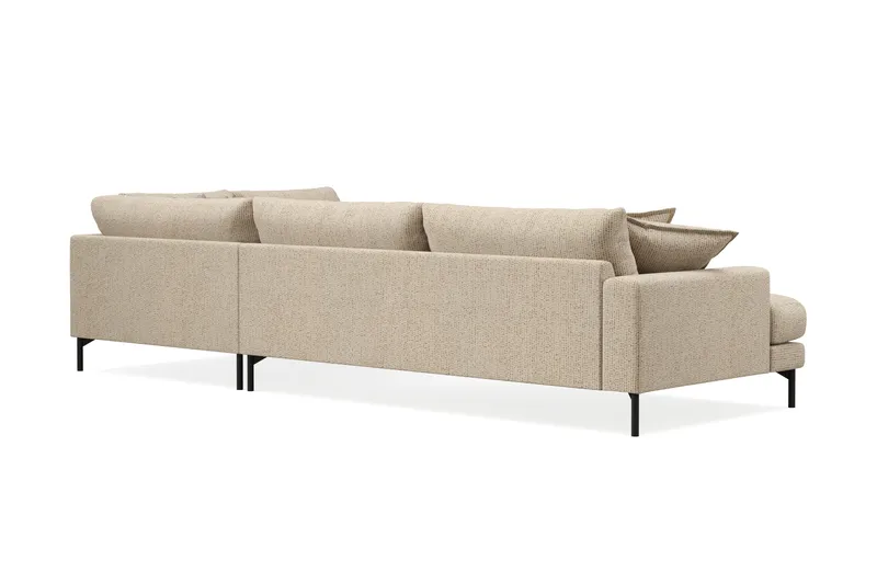 Menard Premium 5-sits Högervänd L-formad Djup Schäslongsoffa i Chenille - Beige - Möbler - Soffa - Divansoffa & schäslongsoffa