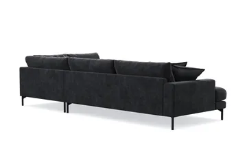 Menard Premium 5-sits Högervänd L-formad Djup Schäslongsoffa i Chenille - Svartt - Möbler - Soffa - Divansoffa & schäslongsoffa