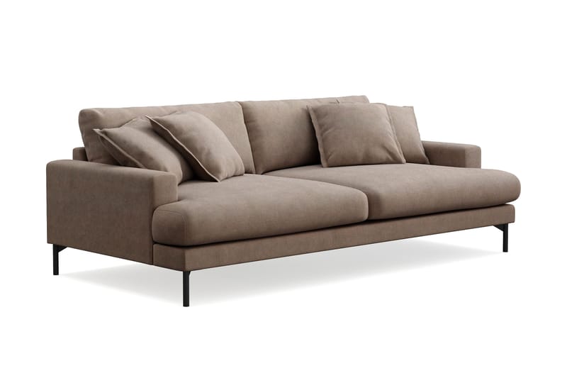 Menard Premium 4-sits Djup Soffa i Tyg - Brun - Möbler - Soffa - 4 sits soffa