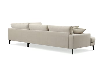 Menard Premium 5-sits Högervänd L-formad Djup Schäslongsoffa i Tyg - Beige - Möbler - Soffa - Divansoffa & schäslongsoffa