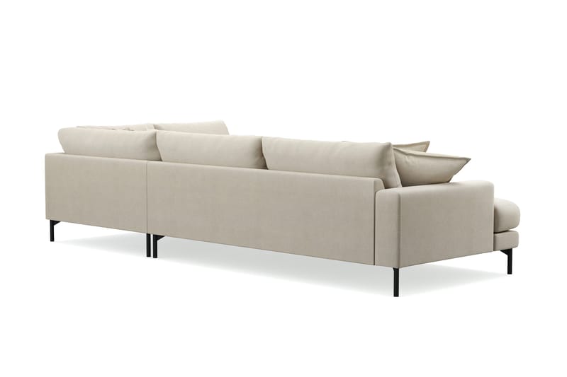 Menard Premium 5-sits Högervänd L-formad Djup Schäslongsoffa i Tyg - Beige - Möbler - Soffa - Divansoffa & schäslongsoffa