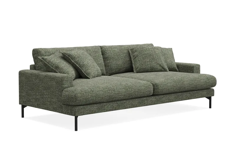 Menard Premium 4-sits Djup Soffa i Chenille - Grön - Möbler - Soffa - 4 sits soffa