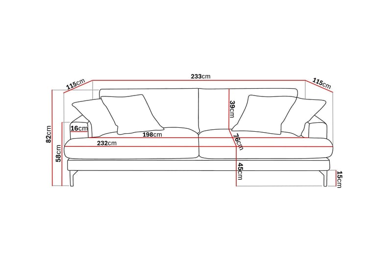 Menard Premium 4-sits Djup Soffa i Chenille - Grön - Möbler - Soffa - 4 sits soffa