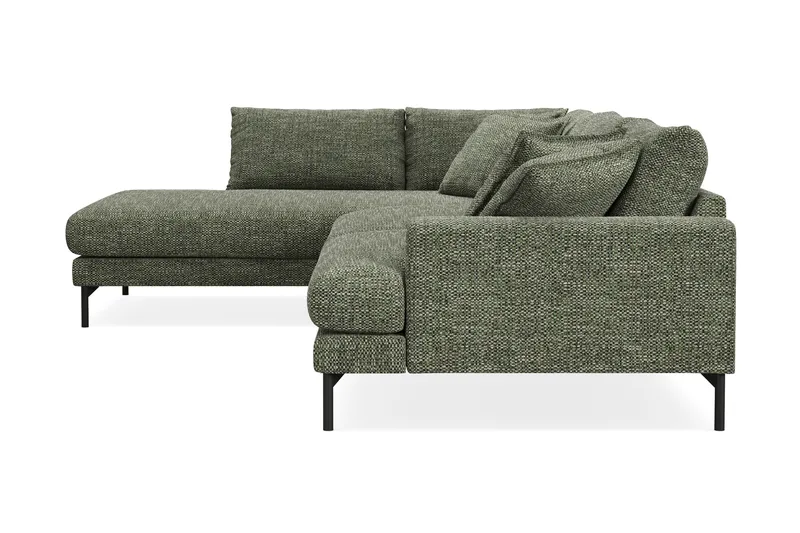 Menard Premium 5-sits Vänstervänd L-formad Djup Schäslongsoffa i Chenille - Grön - Möbler - Soffa - Divansoffa & schäslongsoffa