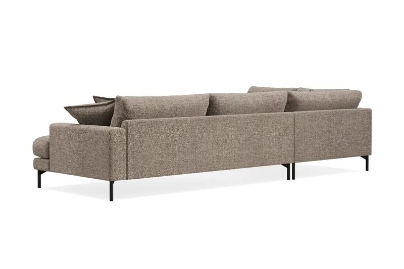 Menard Premium 5-sits Vänstervänd L-formad Djup Schäslongsoffa i Chenille - Brun - Möbler - Soffa - Divansoffa & schäslongsoffa