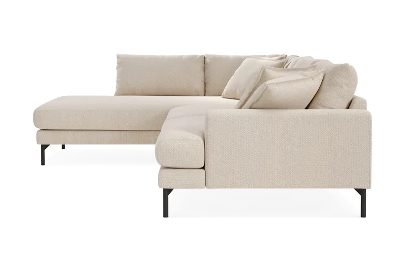 Menard Premium 5-sits Vänstervänd L-formad Djup Schäslongsoffa i Chenille - Ljusbeige - Möbler - Soffa - Divansoffa & schäslongsoffa