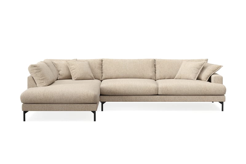 Menard Premium 5-sits Vänstervänd L-formad Djup Schäslongsoffa i Chenille, Beige