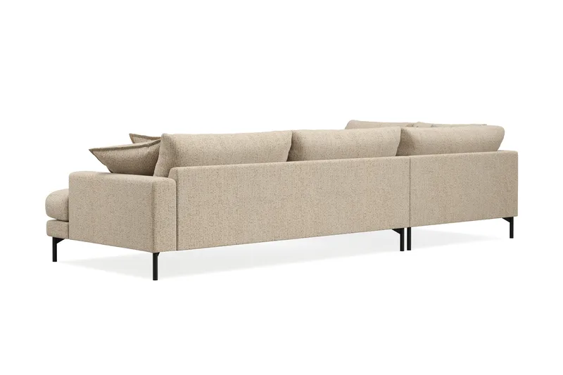 Menard Premium 5-sits Vänstervänd L-formad Djup Schäslongsoffa i Chenille - Beige - Möbler - Soffa - Divansoffa & schäslongsoffa