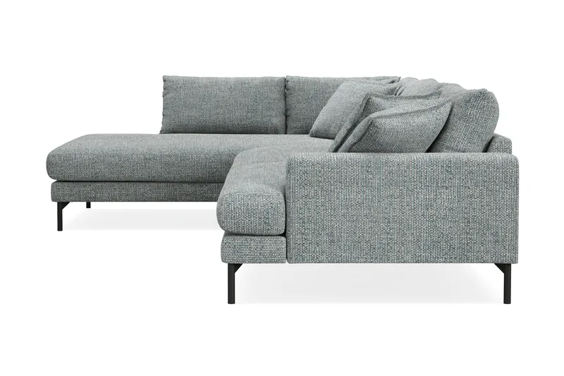 Menard Premium 5-sits Vänstervänd L-formad Djup Schäslongsoffa i Chenille - Grå/Blå - Möbler - Soffa - Divansoffa & schäslongsoffa