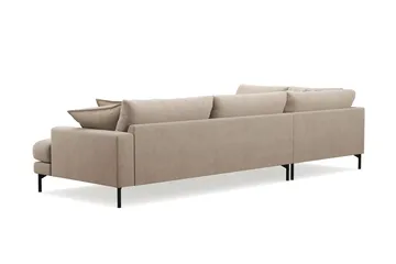 Menard Premium 5-sits Vänstervänd L-formad Djup Schäslongsoffa i Tyg - Beige - Möbler - Soffa - Divansoffa & schäslongsoffa