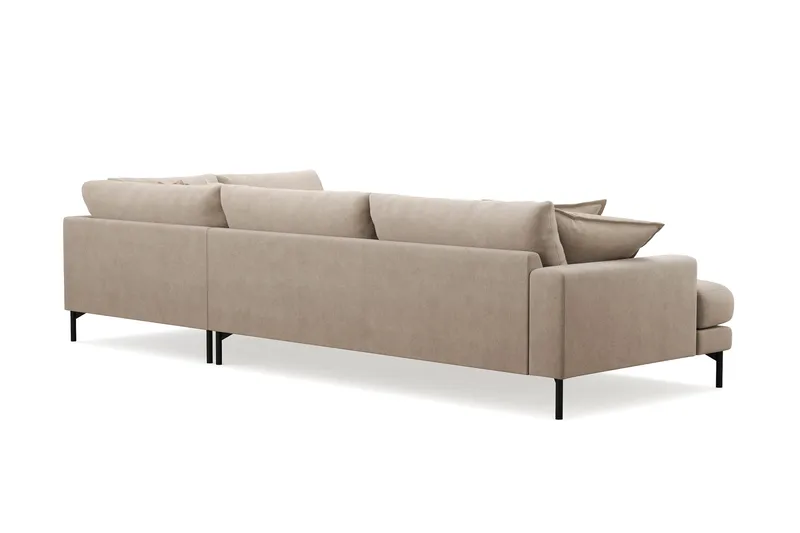 Menard Premium 5-sits Högervänd L-formad Djup Schäslongsoffa i Tyg - Beige - Möbler - Soffa - Divansoffa & schäslongsoffa