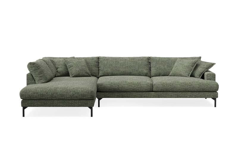 Menard Premium 5-sits Vänstervänd L-formad Djup Schäslongsoffa i Chenille - Grön - Möbler - Soffa - Divansoffa & schäslongsoffa