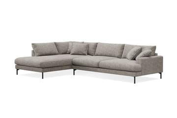 Menard Premium 5-sits Vänstervänd L-formad Djup Schäslongsoffa i Chenille - Grå - Möbler - Soffa - Divansoffa & schäslongsoffa