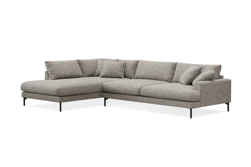 Menard Premium 5-sits Vänstervänd L-formad Djup Schäslongsoffa i Chenille - Grå - Möbler - Soffa - Divansoffa & schäslongsoffa