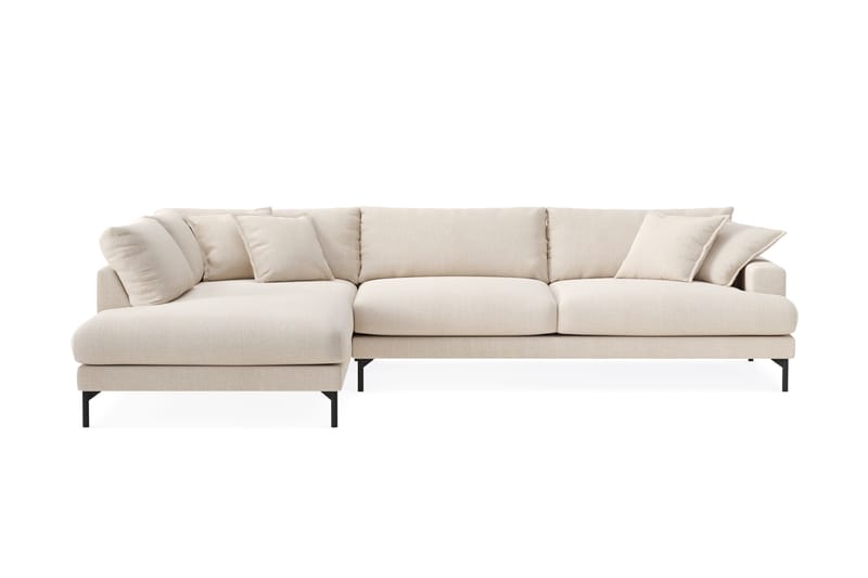 Menard Premium 5-sits Vänstervänd L-formad Djup Schäslongsoffa i Chenille - Ljusbeige - Möbler - Soffa - Divansoffa & schäslongsoffa