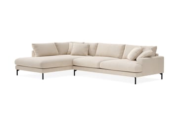 Menard Premium 5-sits Vänstervänd L-formad Djup Schäslongsoffa i Chenille - Ljusbeige - Möbler - Soffa - Divansoffa & schäslongsoffa