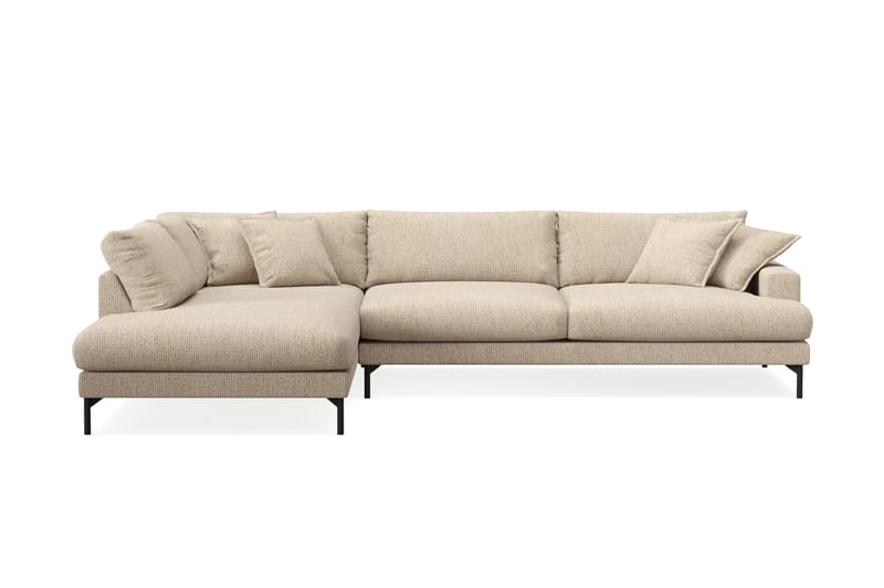 Menard Premium 5-sits Vänstervänd L-formad Djup Schäslongsoffa i Chenille - Beige - Möbler - Soffa - Divansoffa & schäslongsoffa