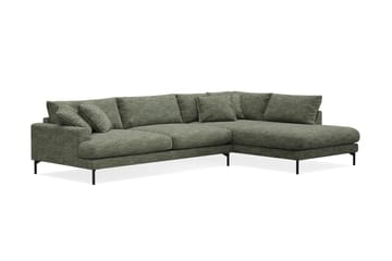 Menard Premium 5-sits Högervänd L-formad Djup Schäslongsoffa i Chenille - Grön - Möbler - Soffa - Divansoffa & schäslongsoffa