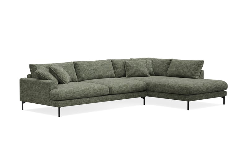 Menard Premium 5-sits Högervänd L-formad Djup Schäslongsoffa i Chenille - Grön - Möbler - Soffa - Divansoffa & schäslongsoffa