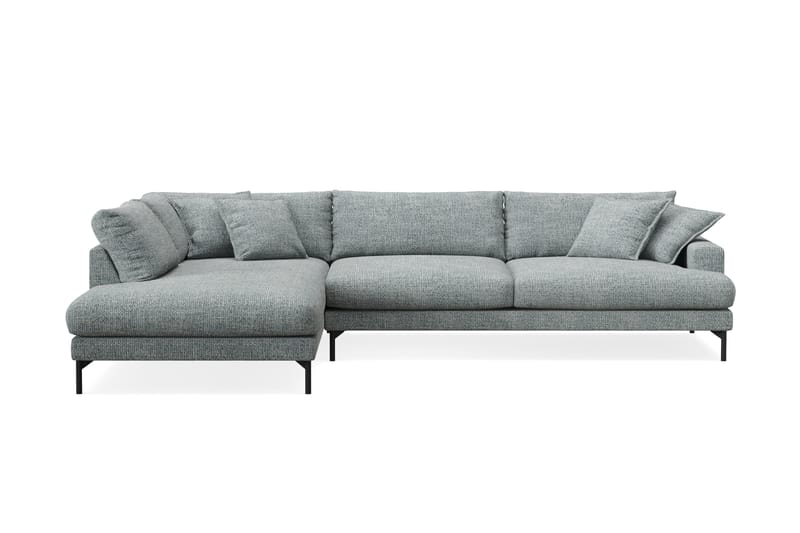 Menard Premium 5-sits Vänstervänd L-formad Djup Schäslongsoffa i Chenille - Grå/Blå - Möbler - Soffa - Divansoffa & schäslongsoffa