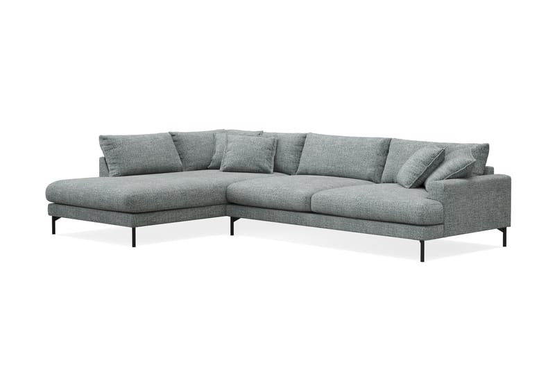 Menard Premium 5-sits Vänstervänd L-formad Djup Schäslongsoffa i Chenille - Grå/Blå - Möbler - Soffa - Divansoffa & schäslongsoffa