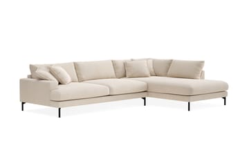 Menard Premium 5-sits Högervänd L-formad Djup Schäslongsoffa i Chenille - Ljusbeige - Möbler - Soffa - Divansoffa & schäslongsoffa