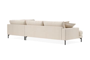 Menard Premium 5-sits Högervänd L-formad Djup Schäslongsoffa i Chenille - Ljusbeige - Möbler - Soffa - Divansoffa & schäslongsoffa