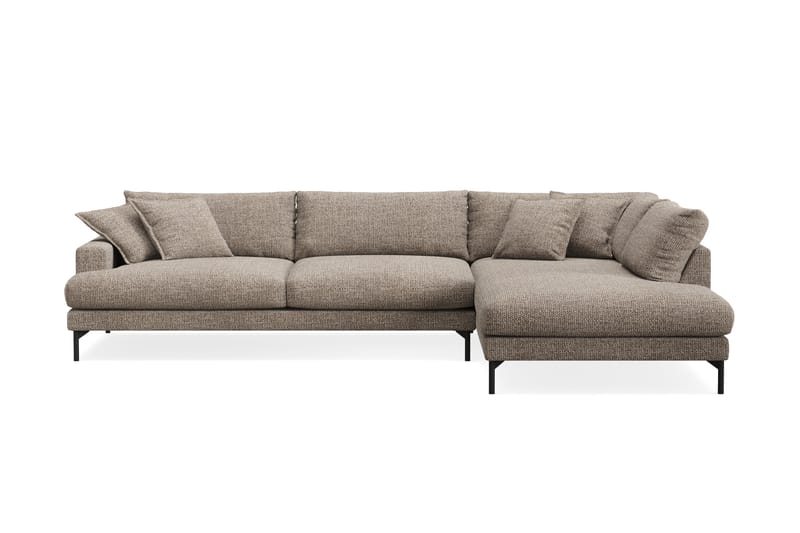 Menard Premium 5-sits Högervänd L-formad Djup Schäslongsoffa i Chenille - Brun - Möbler - Soffa - Divansoffa & schäslongsoffa