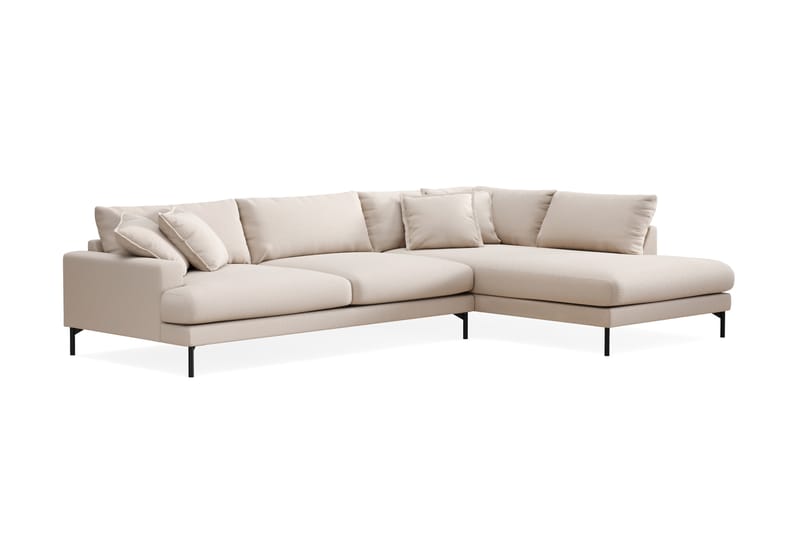 Menard Premium 5-sits Högervänd L-formad Djup Schäslongsoffa i Bouclé - Ljusbeige - Möbler - Soffa - Divansoffa & schäslongsoffa