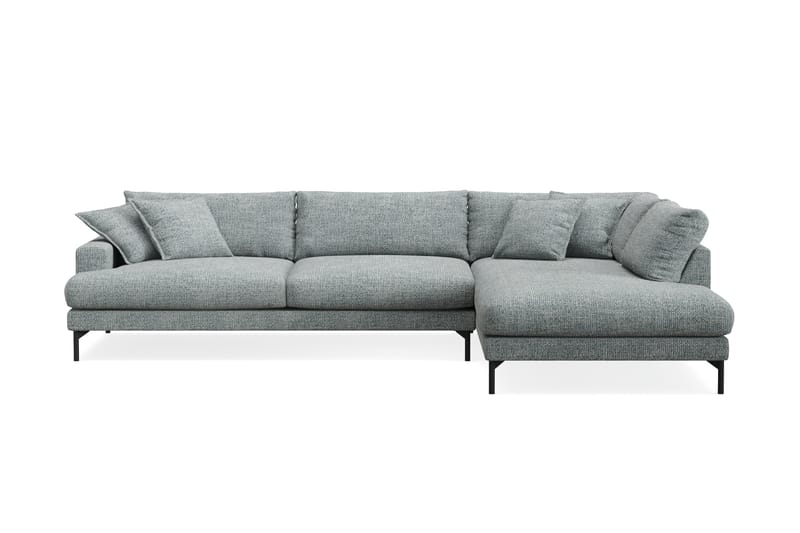 Menard Premium 5-sits Högervänd L-formad Djup Schäslongsoffa i Chenille - Grå/Blå - Möbler - Soffa - Divansoffa & schäslongsoffa