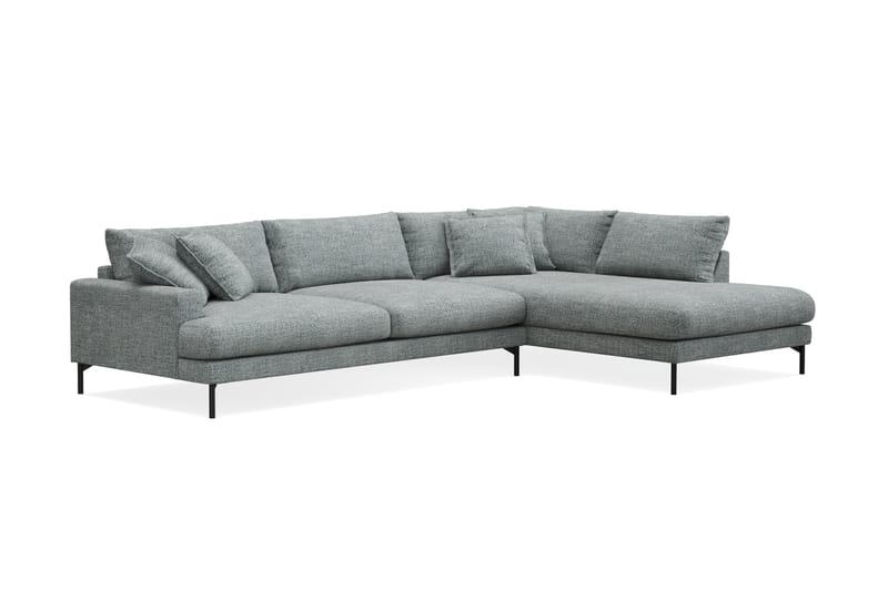 Menard Premium 5-sits Högervänd L-formad Djup Schäslongsoffa i Chenille - Grå/Blå - Möbler - Soffa - Divansoffa & schäslongsoffa