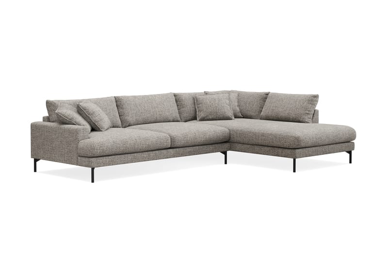 Menard Premium 5-sits Högervänd L-formad Djup Schäslongsoffa i Chenille - Grå - Möbler - Soffa - Divansoffa & schäslongsoffa