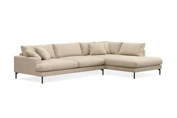 Menard Premium 5-sits Högervänd L-formad Djup Schäslongsoffa i Chenille - Beige - Möbler - Soffa - Divansoffa & schäslongsoffa