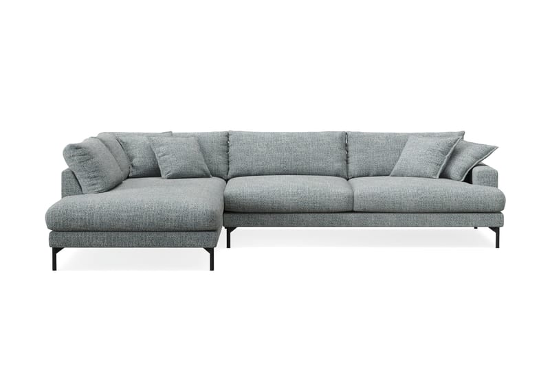 Menard Premium 5-sits Vänstervänd L-formad Djup Schäslongsoffa i Chenille - Grå/Blå - Möbler - Soffa - Divansoffa & schäslongsoffa