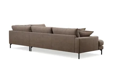 Menard Premium 5-sits Högervänd L-formad Djup Schäslongsoffa i Tyg - Brun - Möbler - Soffa - Divansoffa & schäslongsoffa