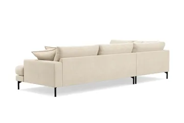 Menard Premium 5-sits Vänstervänd L-formad Djup Schäslongsoffa i Chenille - Beige - Möbler - Soffa - Divansoffa & schäslongsoffa