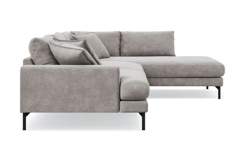 Menard Premium 5-sits Högervänd L-formad Djup Schäslongsoffa i Chenille - Grå/Brun - Möbler - Soffa - Divansoffa & schäslongsoffa