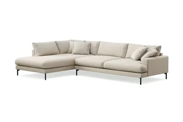 Menard Premium 5-sits Vänstervänd L-formad Djup Schäslongsoffa i Tyg - Beige - Möbler - Soffa - Divansoffa & schäslongsoffa