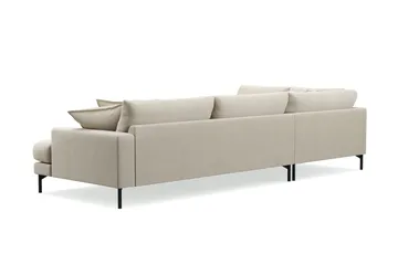 Menard Premium 5-sits Vänstervänd L-formad Djup Schäslongsoffa i Tyg - Beige - Möbler - Soffa - Divansoffa & schäslongsoffa