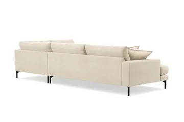 Menard Premium 5-sits Högervänd L-formad Djup Schäslongsoffa i Chenille - Beige - Möbler - Soffa - Divansoffa & schäslongsoffa